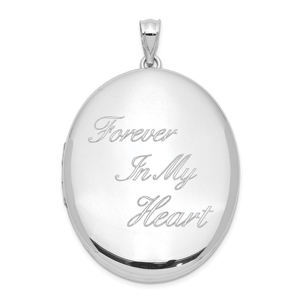 QLS1015.jpg Sterling Silver Rhodium-plated Forever In My Heart Ash Holder Oval Locket - Image 1