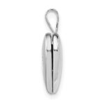 Sterling Silver Platinum-plated & Gold Tone Satin & D/C Cross Heart Locket - Image 2