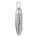 Sterling Silver Rhodium-plated Diamond Wings 20mm Heart Locket - Image 2