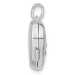 Sterling Silver Rhodium-plated Mom 15mm Heart Locket - Image 2