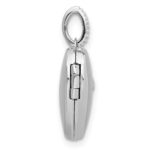 Sterling Silver Rhodium-plated Lab Created Ruby 15mm Heart Locket - Image 2