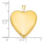 Sterling Silver Gold-plated 20mm Polished Front/Satin Back Heart Locket - Image 3