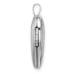 Sterling Silver RH-plated Satin/Polished Angel Wings 20mm Heart Locket - Image 2