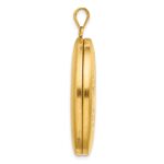 1/20 14K Gold Filled 34mm Polished/Satin Leaf Border 2-Frame Oval Locket - Image 2