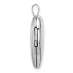 Sterling Silver Rhodium-plated Polished Paw Prints 20mm Heart Locket - Image 2