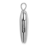 Sterling Silver Rhodium-plated Polished Paw Print 24mm Heart Locket - Image 2