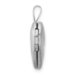 Sterling Silver RH-plated Epoxy Satin Polished Unicorn 16mm Heart Locket - Image 2