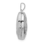 SS Rhod-plated Polished 18mm Key to my Heart Reversible Heart Locket - Image 2