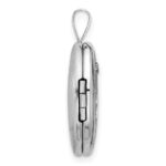Sterling Silver Rhodium-plated Diamond 19mm Angel Oval Locket - Image 2