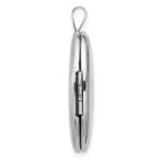 Sterling Silver Rhodium-plated Cross 26mm Oval Locket - Image 2