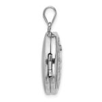 Sterling Silver Rh-plated Diamond 20mm Mom Moon/Stars Round Locket - Image 2