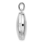 Sterling Silver Rhodium-plated 20mm Diamond Moon/Star Round Locket - Image 2