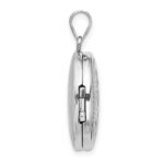Sterling Silver Rhodium-plated Celtic Knots 20mm Round Locket - Image 2
