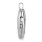 Sterling Silver Rhodium-plated Brushed And Polished 1/20 carat Diamond And Angel 20mm Heart Locket - Image 2