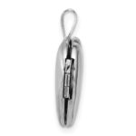 Sterling Silver Rhodium-plated Polished Front/Brushed Back 16mm Heart Locket - Image 2