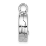 Sterling Silver Rhodium-plated Polished Star On 10mm Round Locket - Image 2