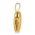 Sterling Silver Gold-plated Polished Front/Brushed Back Stars 12mm Heart Locket - Image 2