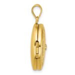 Sterling Silver Gold-plated Polished Front/Brushed Back 1/20 carat Diamond with Celtic Knot Border 20mm Round Locket - Image 2