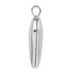 Sterling Silver Rhodium-plated 24mm Plain Heart Locket - Image 2