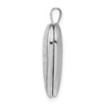 Sterling Silver Rhodium-plated 20mm Footprints Heart Locket - Image 2