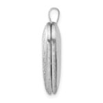 Sterling Silver Rhodium-plated 20mm Floral Border Heart Locket - Image 2
