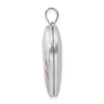 Sterling Silver Rhodium-plated 24mm Enameled Floral Border Heart Locket - Image 2