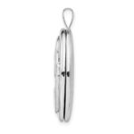 Sterling Silver Rhodium-plated 26mm Mother and Baby Oval Locket - Image 2