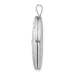 Sterling Silver Rhodium-plated Satin 26mm with Diamond Star Oval Locket - Image 2