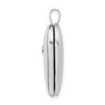 Sterling Silver Rhodium-plated 20mm with Diamond Star Heart Locket - Image 2