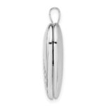 Sterling Silver Rhodium-plated 20mm Swirl & Polished Heart Locket - Image 2