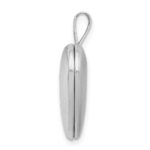Sterling Silver Rhodium-plated 16mm Polished & Satin Cross Heart Locket - Image 2