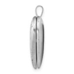 Sterling Silver Rhod-plated 20mm Satin/Polished D/C Butterfly Heart Locket - Image 2