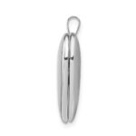 Sterling Silver Rhodium-plated 20mm Polished Front/Satin Back Heart Locket - Image 2