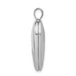 Sterling Silver Rhodium-plated 24mm Satin Enameled & D/C Rose Locket - Image 2