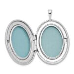 Sterling Silver Rhod-plated Satin Enamel & D/C Floral & Heart Oval Locket - Image 5