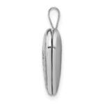 Sterling Silver Rhodium-plated 16mm Enameled & D/C Love Heart Locket - Image 2