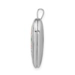 Sterling Silver Rhodium-plated 20mm D/C & Enameled Love Heart Locket - Image 2