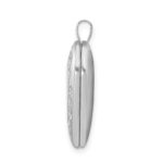 Sterling Silver Rhodium-plated 20mm D/C Heart Locket - Image 2