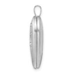 Sterling Silver Rhodium-plated Polished & Satin Diamond 20mm Heart Locket - Image 2
