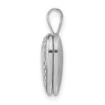Sterling Silver Rhodium-plated Floral Heart Wings 12mm Heart Locket - Image 2