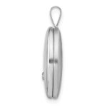 Sterling Silver Rhodium-plated 19mm Diamond Polished/Satin Star Oval Locket - Image 2