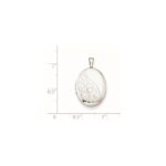 Sterling Silver Rhodium-plated Swirls 19mm Oval Locket - Image 4