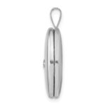 Sterling Silver Rhodium-plated & Diamond Polished 19mm Oval Locket - Image 2