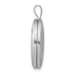 Sterling Silver Rhodium-plated Enamel Floral 19mm Oval Locket - Image 2