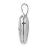 Sterling Silver Rhodium-plated & Diamond Sister Heart 12mm Heart Locket - Image 2
