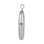 Sterling Silver Rhod-plated Satin & Polished Enamel Rose 34mm Oval Locket - Image 2