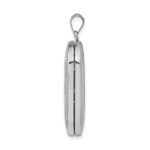 Sterling Silver Rhodium-plated Cross Rectangular Locket - Image 2