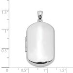 Sterling Silver Rhodium-plated Polished Rectangular Locket - Image 4