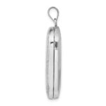 Sterling Silver Rhodium-plated Celtic Border Rectangular Locket - Image 2