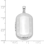 Sterling Silver Rhodium-plated Celtic Border Rectangular Locket - Image 4